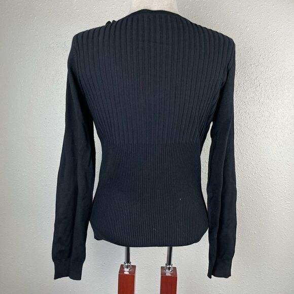 Luciano Dante Black Cardigan Top Size L EUC - Picture 6 of 7